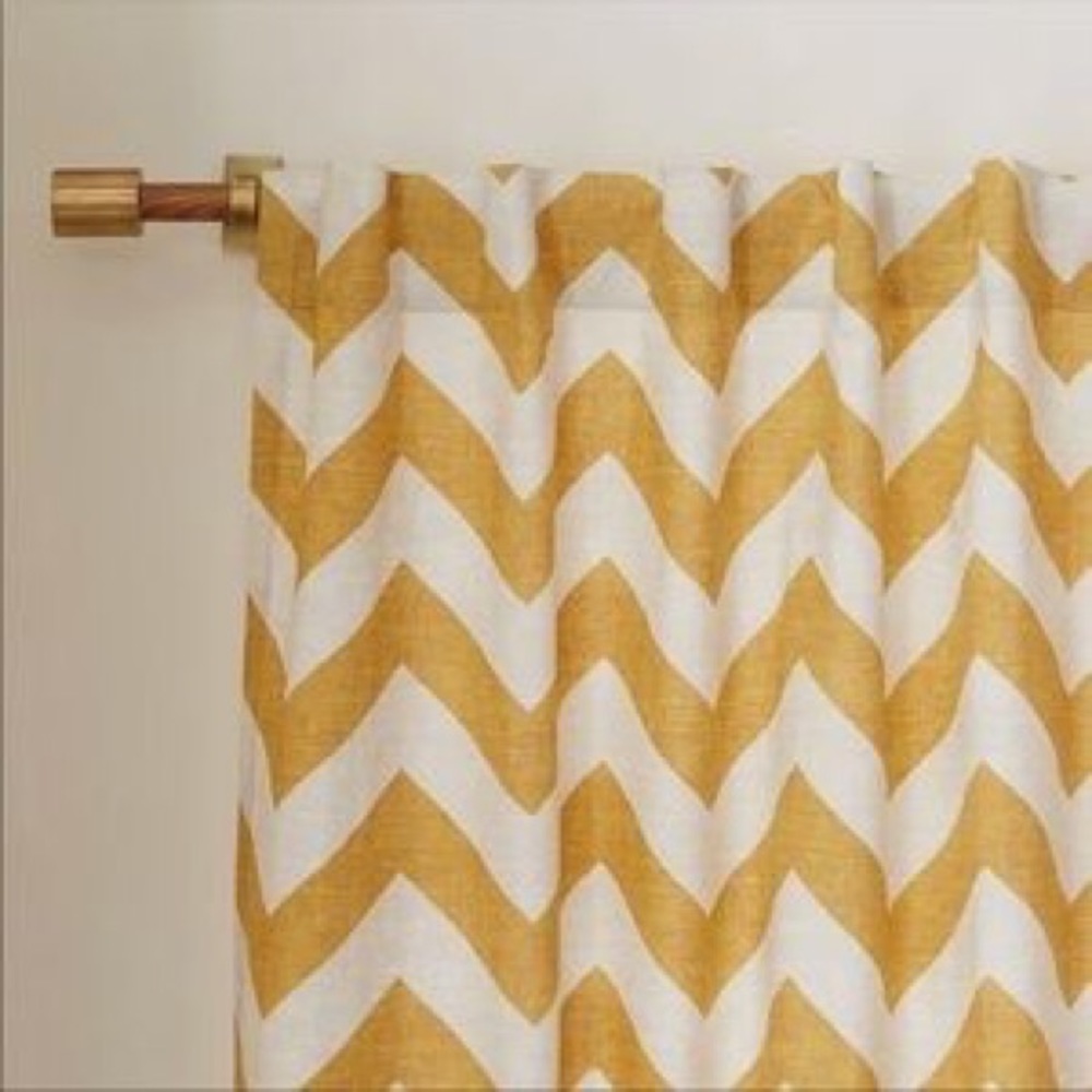 West Elm yellow chevron curtains